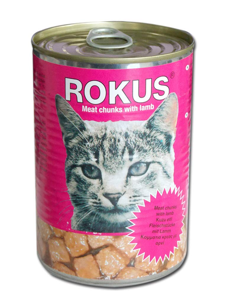 Rokus Kuzu Etli Kedi Konserve Mama 410 G