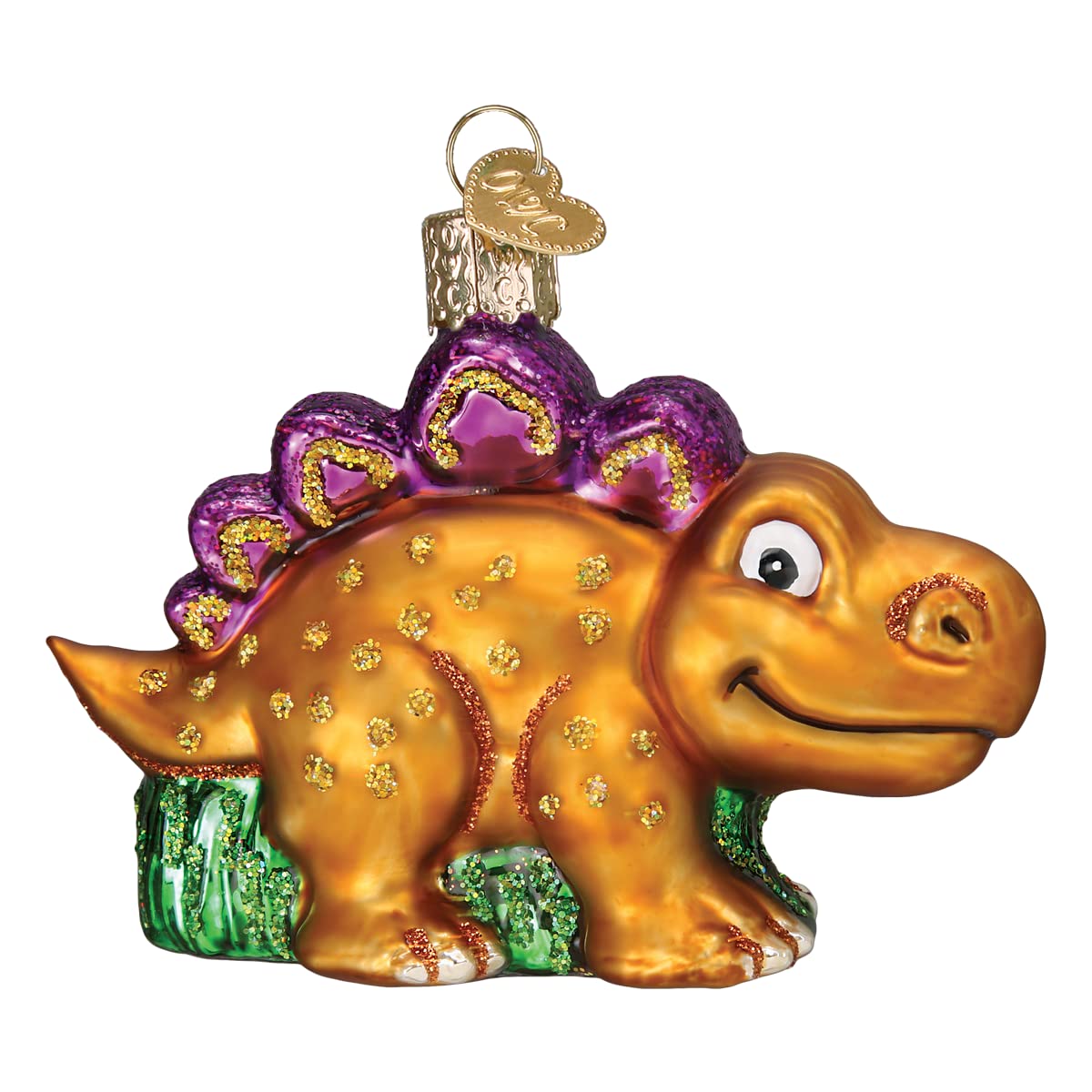 Old World Christmas A-Roarable Stegosaurus Glass Blown Ornament for Christmas Tree