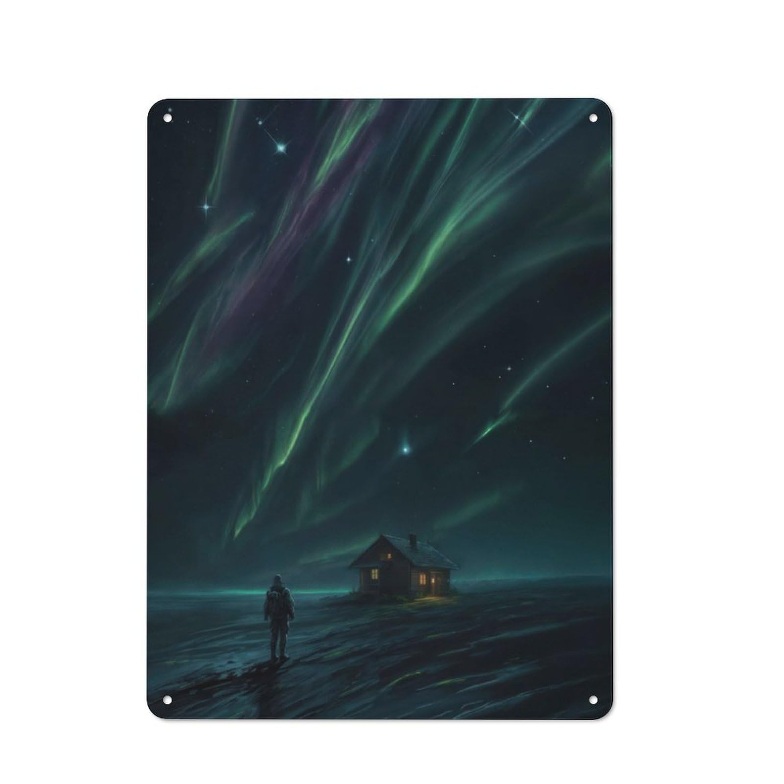 Junmoney Aurora Gazing Metal Plaque 40X30cm With For Garage Wall, Vintage Decor, For Vintage Wall Decor Fans, For Metal Sign Collectors