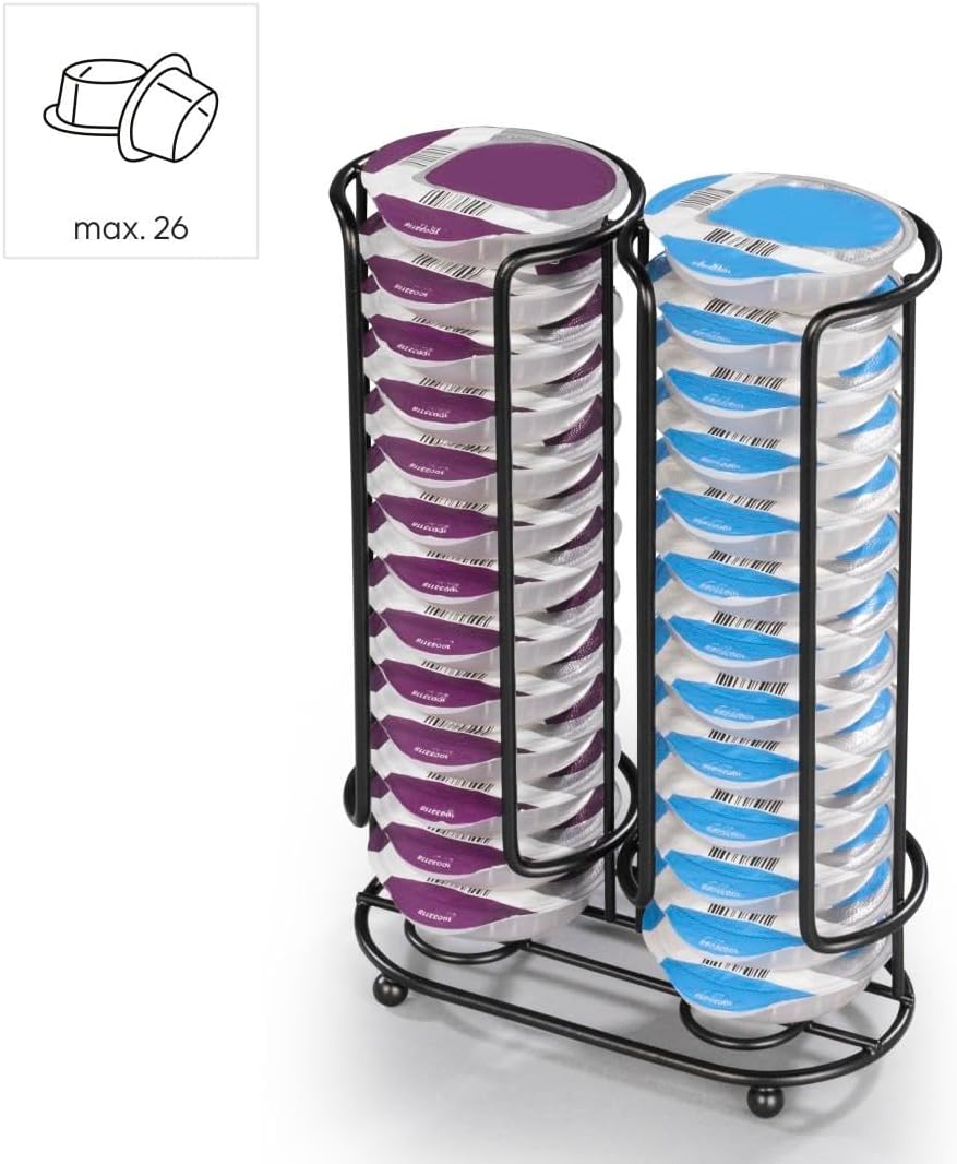 Xavax Coffee Capsule Holder for 26 Tassimo Capsules, Matte Black Metal Stand, Compatible with Tassimo Bosch: Jacobs, Kenco, Twinings, Carte Noire, Cadbury, L'OR