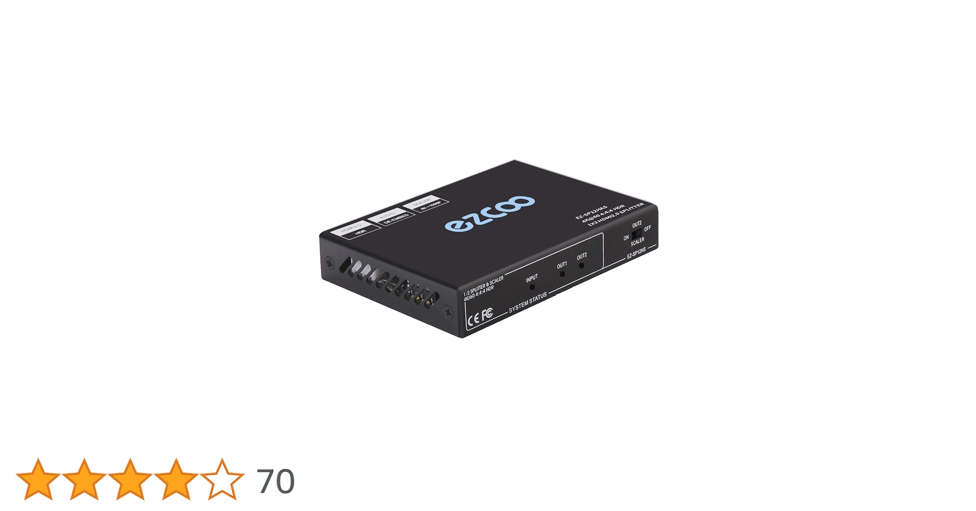 HDMI Splitter 1x2,4K 60Hz 4:4:4 18G HDR Vision, HDCP 2.2,CEC
