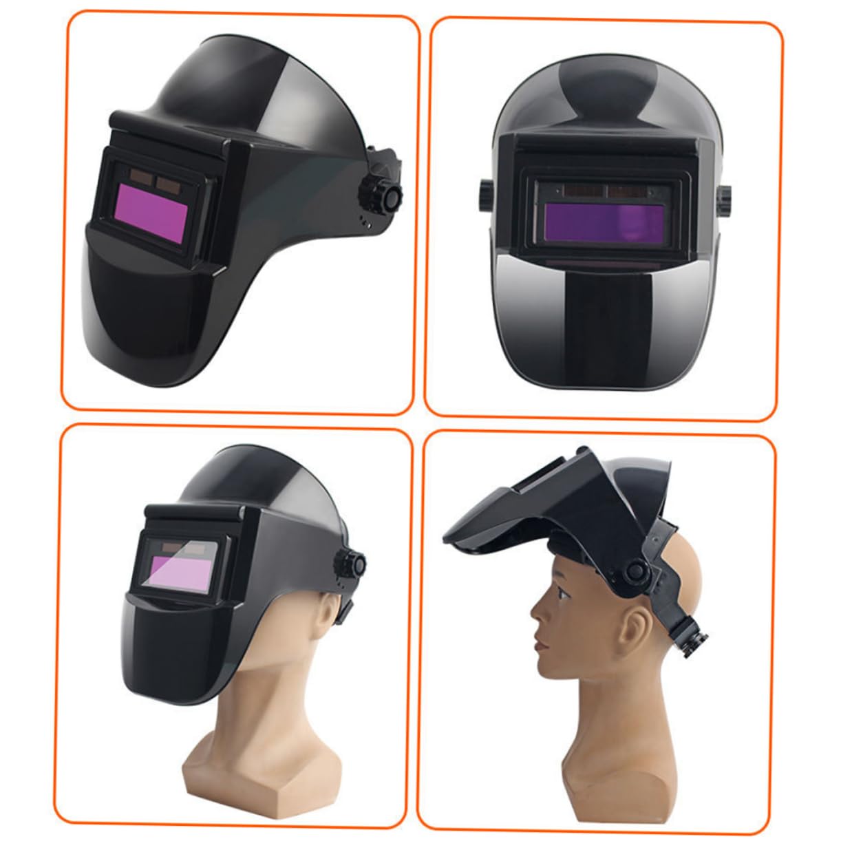 VILLCASE 2 Juegos Copas de soldadura optoelectrónica casco con oscurecimiento automático escudo de soldadura gafas de soldador gafas de soldadura de oscurecimiento automático Negro