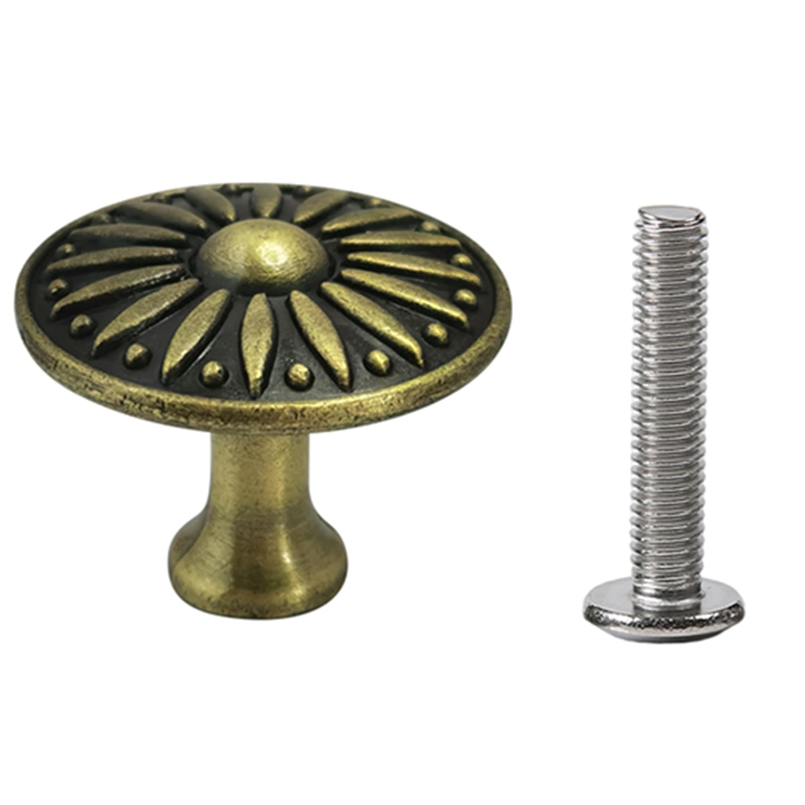 Poignée de tiroir en finition antique au design ergonomique et robuste à trou unique