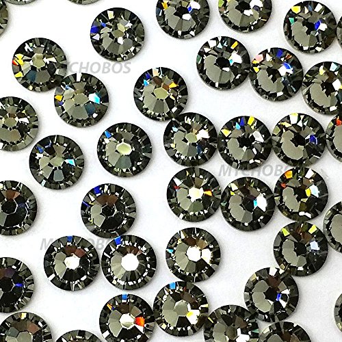 144 Swarovski 2058 Xilion / NEW 2088 Xirius 16ss 4mm flatback rhinestones ss16 BLACK DIAMOND F - Thumbnail 2