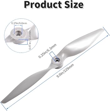 2 Pcs 9060 9x6 Propeller, Gray Nylon, CCW