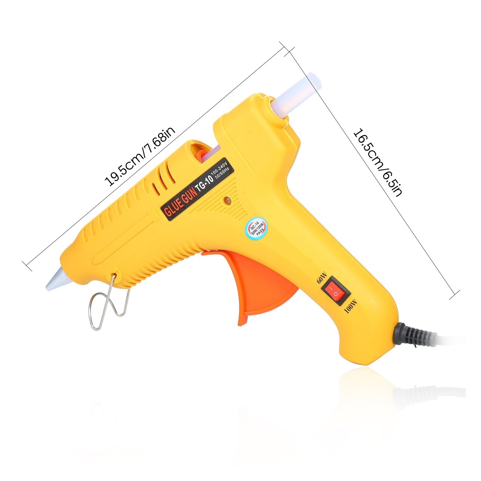 Pistolet Do Klejenia Na Gorąco 60 W/100 W Regulowana Moc Maszyna Wielofunkcyjny Przemysłowy Domowego DIY Żółty GT-10 Szybkie Niezawodne Klejenie