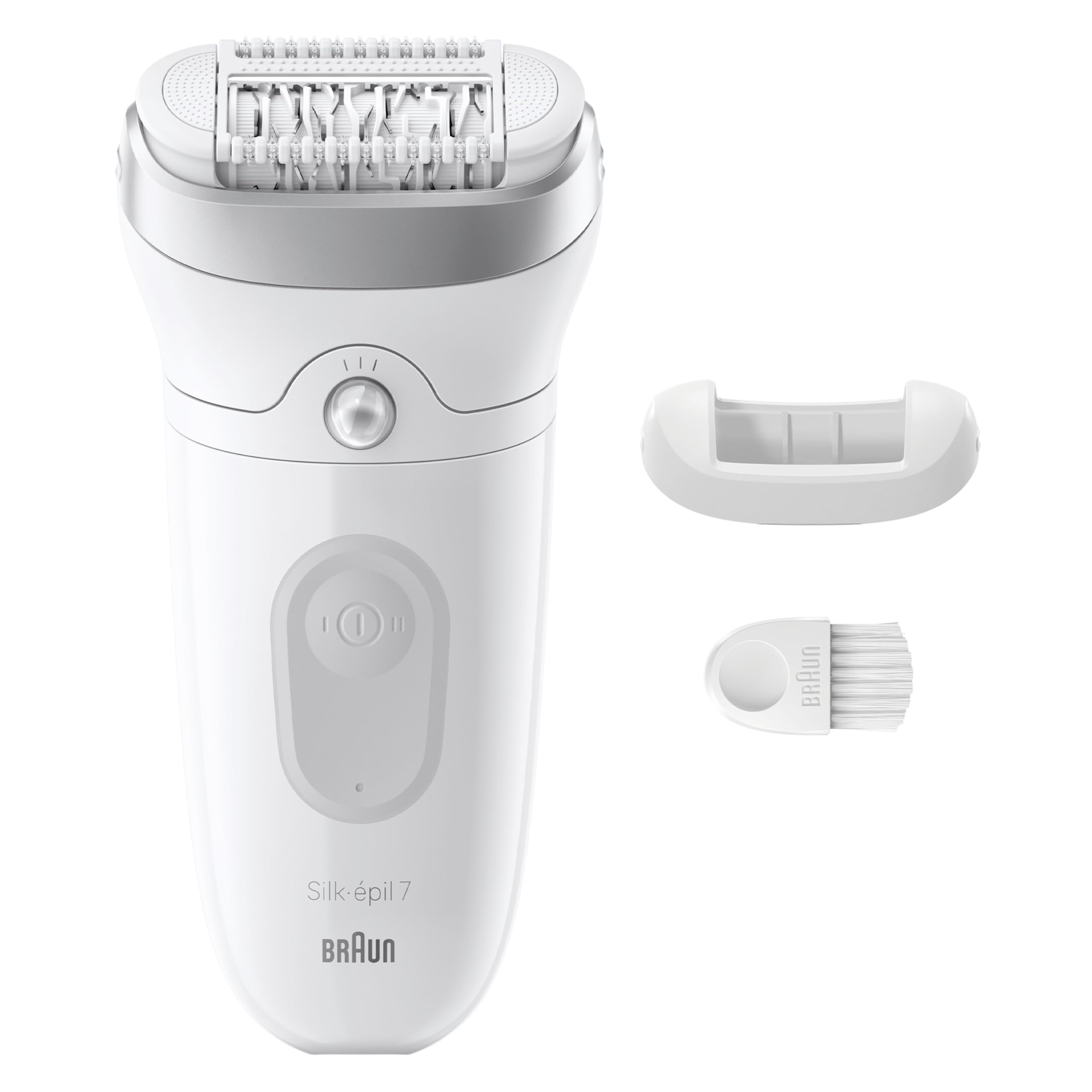 Braun Silk-épil 7, Épilateur Avec Tête Large Pour Épilation Facile, Étanche, Peau Douce Longue Durée, 7-011, Blanc/Argent