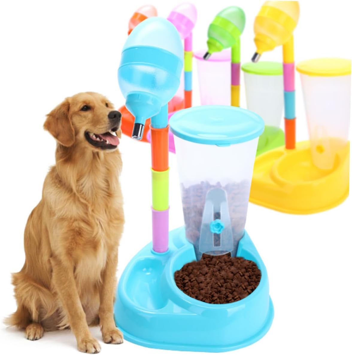 Dual-Function Gravity Waterer Feeder for Dogs Cats Automatic Pet Watering and Feeding System