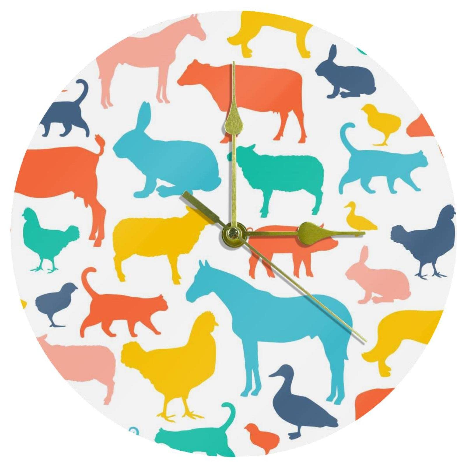 Horloge murale silencieuse en acrylique pour une chambre d'enfant sans tic-tac