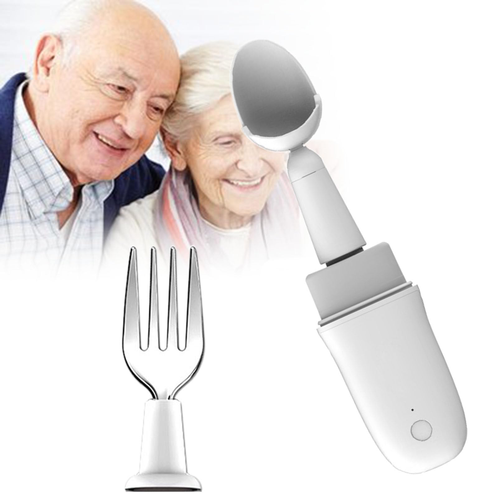 Cucchiaio di Riso, Cucchiaio Anti-Vibrazione, Cucchiaio giroscopico Anti-Vibrazione, ausilio per l'alimentazione Anti-Vibrazione per disabili, per miastenia, artrite, Ictus, poliomielite