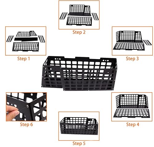 Miniatura 6 de Organizador de maletero de automóvil compatible con Toyota FJ Cruiser 2007-2021 de aluminio para el lado izquierdo del automóvil, cesta de