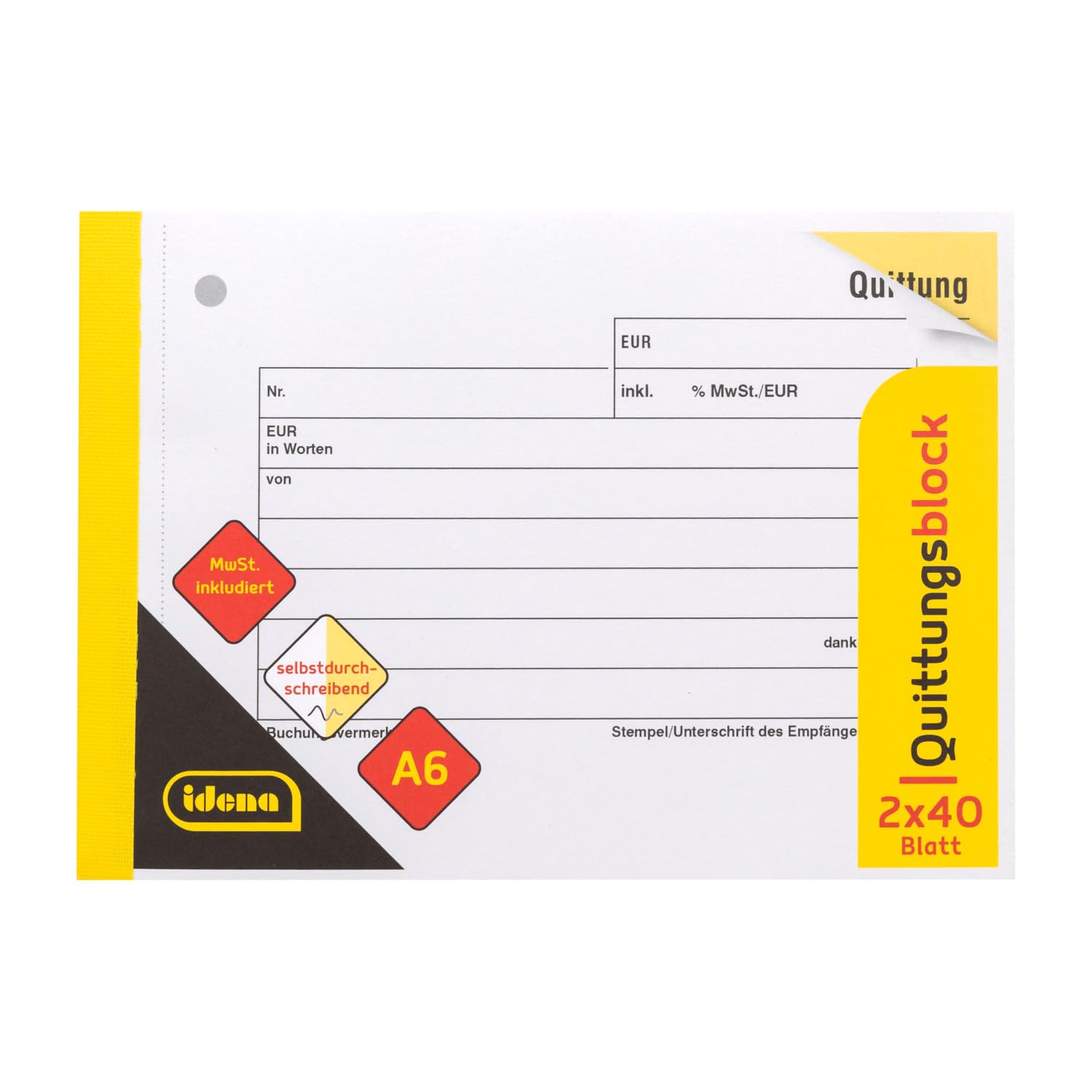 Blocs De Reçus Autocopiants Numérotés A6 - Lot De 5 - Paysage, 2x40 Feuilles - Petits Entrepreneurs