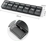 2 Pcs Pill Box Organizer 7 Day, Opret Weekly Pill Organiser Twice a Day with 14 Large Compartments for Vitamins Capsule Supplements Medication BPA Free