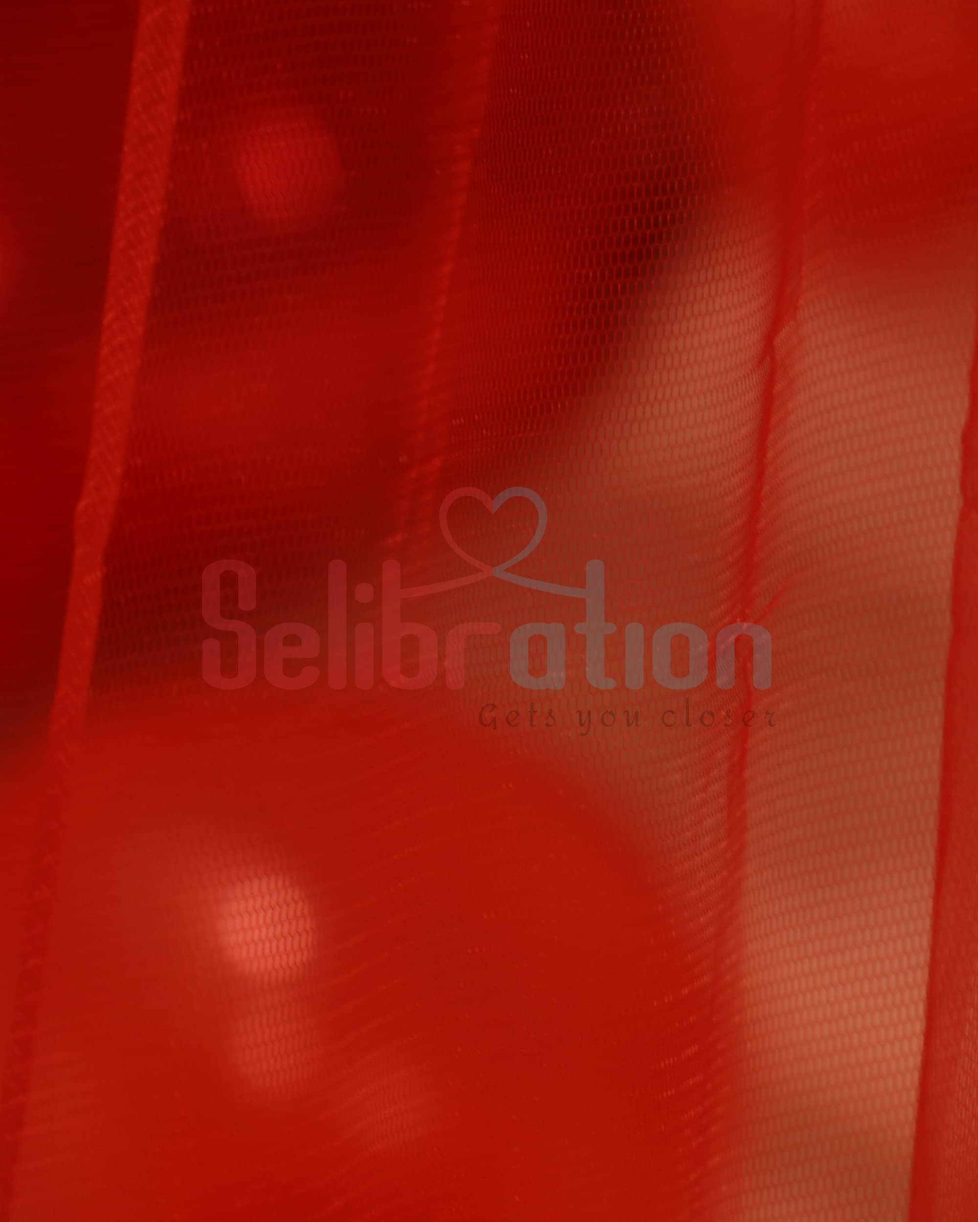 Selibration.Com Plastic Decoration Net For Romantic Dinner, Anniversary, Birthday Party Celebration And Valentines Day Or Cabana Tent Decoration For Your Loved Ones (Blood Red, 6 X 1 Meters), 1 Piece