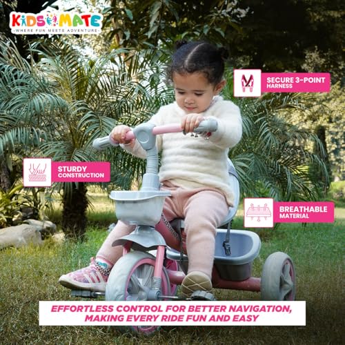 Kidsmate Starlight Premium Tricycle Pink - Image 6