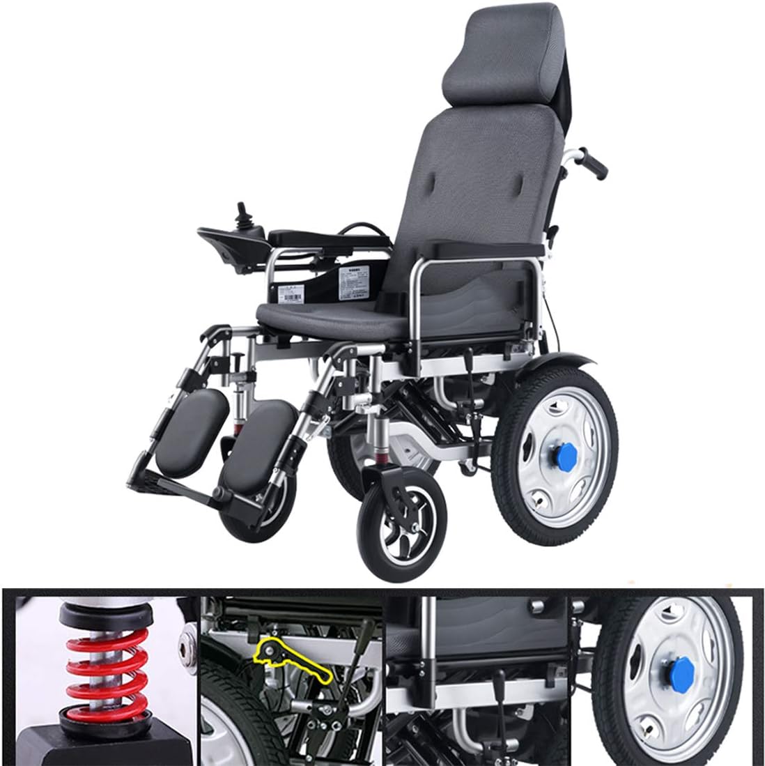 HQPCAHL Silla De Ruedas Plegable Electrica Plegable Y Ligero Los Ancianos Minusválido Automático Inteligente Scooter De Cuatro Ruedas,Negro