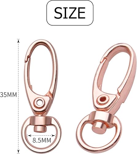 Miniatura 2 de 50 clips de cierre giratorios, 50 clips de gatillo giratorios de 1.378 in, broches de metal para colgar llaveros, correas de perro, decoración de