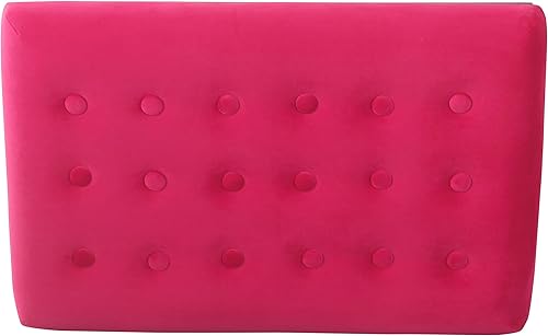 Miniatura 4 de Homepop Decoración del hogar  Banco otomano tapizado de terciopelo  Banco otomano para sala de estar y dormitorio, rosa oscuro