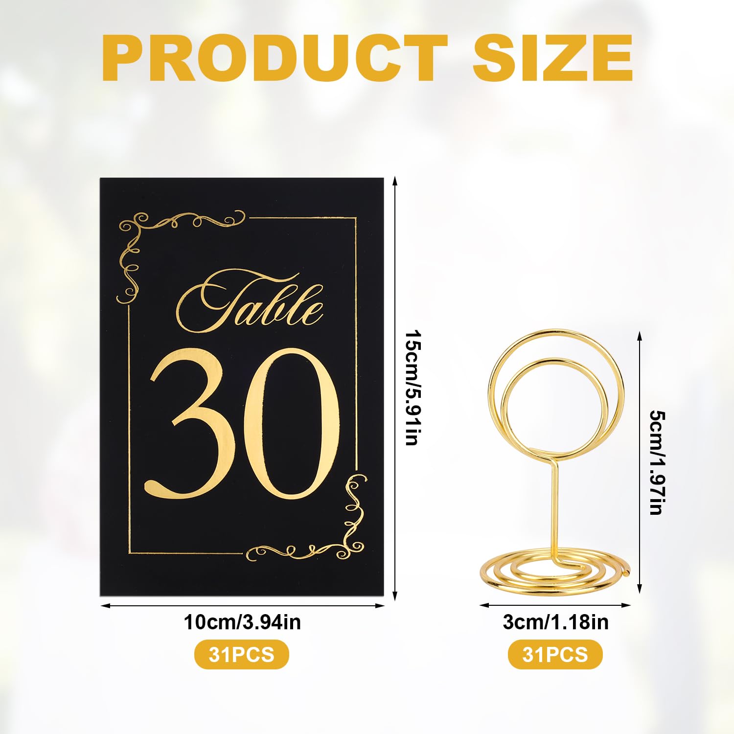 31pz Numeri Tavolo Matrimonio, Numeri Tavolo Matrimonio in Oro 1-30 con 31pz Porta Numeri Tavolo Numeri Tavolo Ricevimento Nozze Numeri Tavolo Compleanno Feste Compleanno e Matrimoni