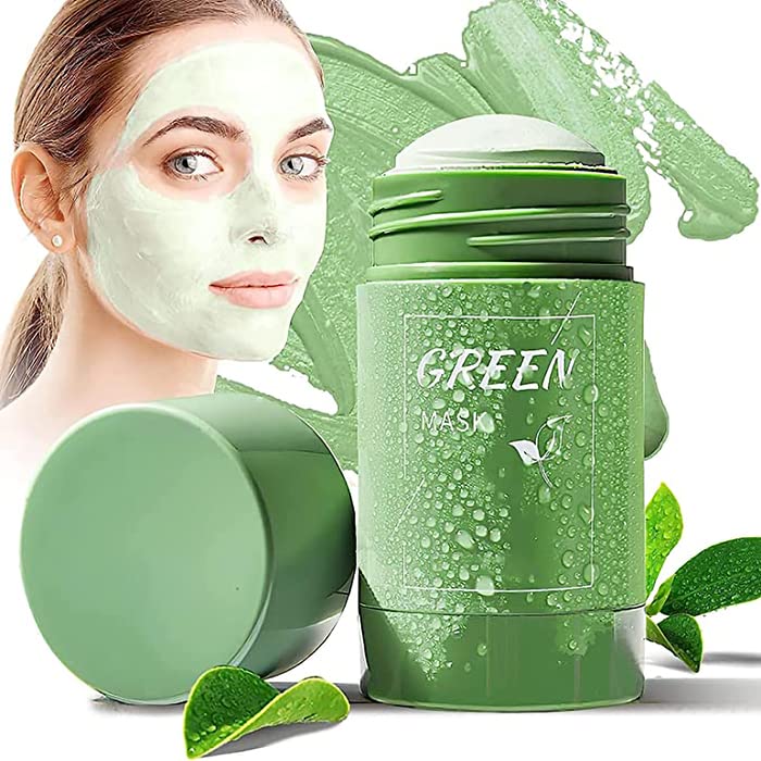 ETRSAIRL Green Tea Mask Stick, Blackhead Remover Mask, Green Tea Purifying Clay Stick Mask, Moisturizing & Oil Control Facial Pore Cleanser for All Kind Skin Type Women Men, Pack of 1