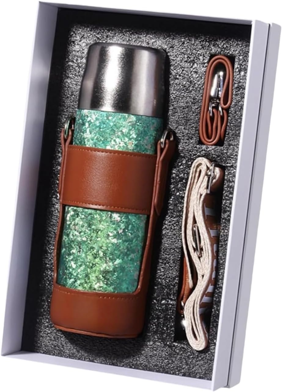 Lamantt純チタン断熱マグ、ウォーターボトル、二重壁、ティーウォーマー、ポータブル、ギフトボックスパッケージ、断熱、平底、シリコ