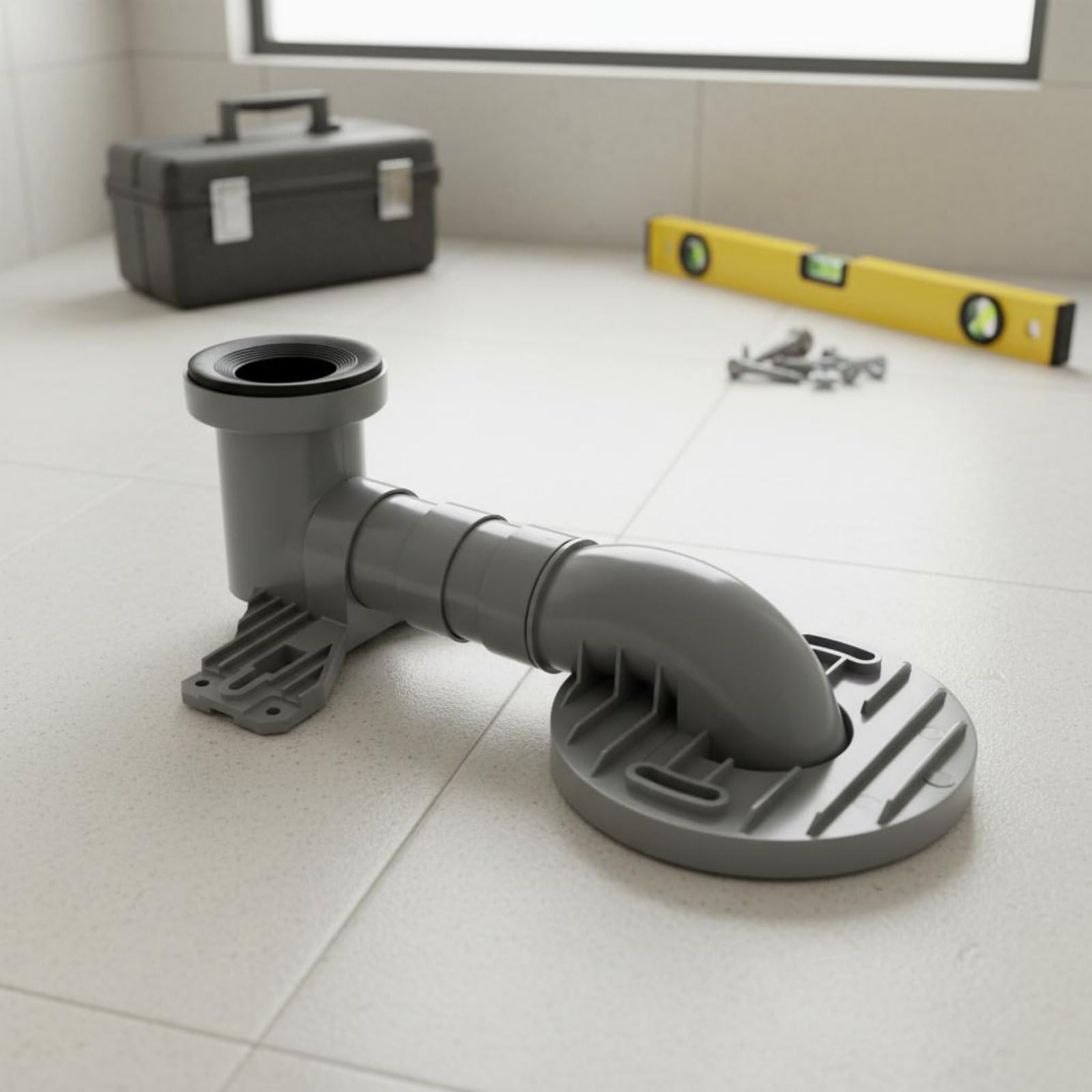 Toilette Versatzadapter Toilettenverschieber Abflussversatz Rohradapter Abflussverlagerer aus PVC für Flexible Neuplatzierung Ohne Aufstemmen Dichte, 400MM, Toto