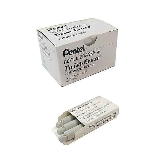 Pentel Refill Erasers For Pentel TwistErase Series Pencils Pack of