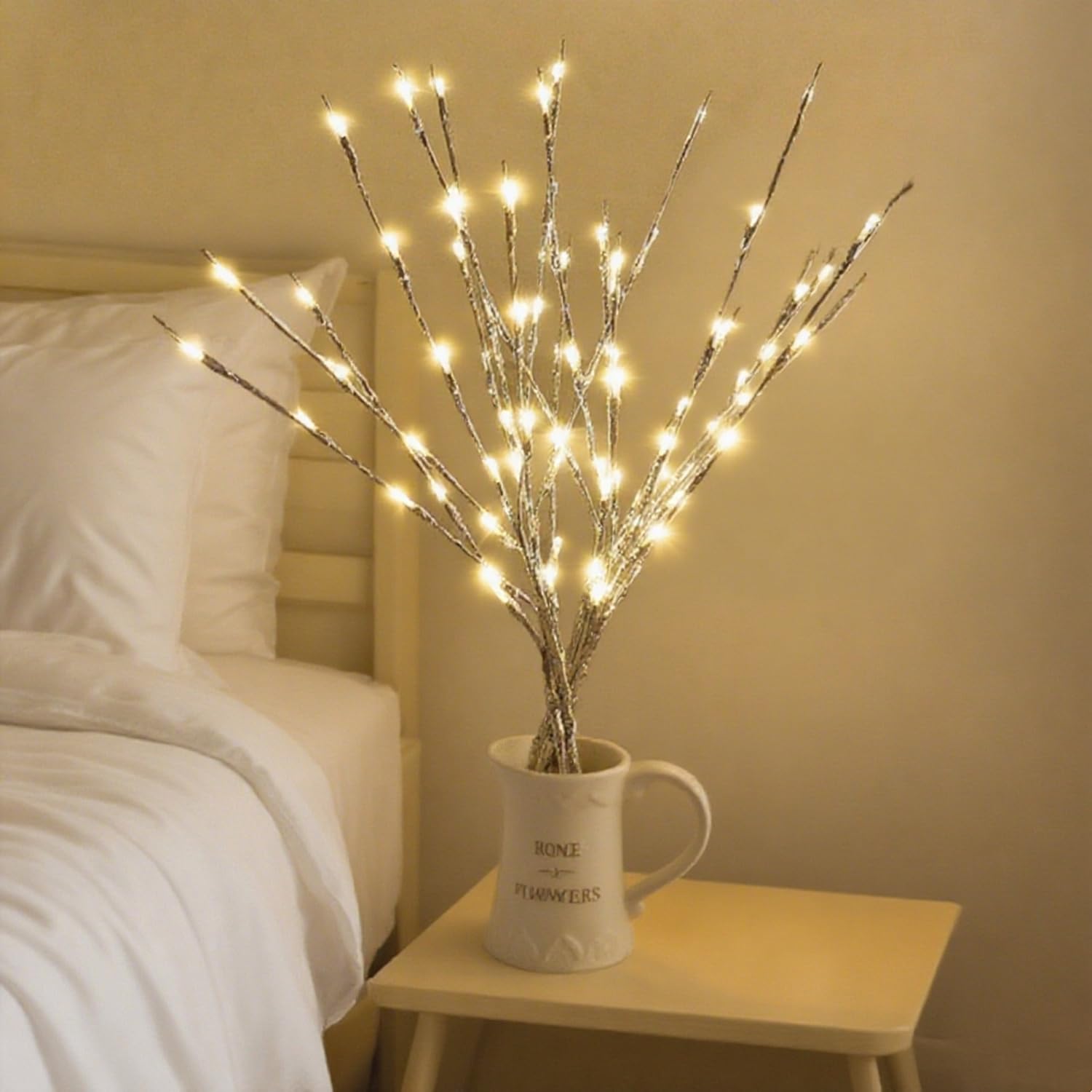 HFHungkeong LED Branch Light USB Powered Artificial Lighted Twig Branches with 120LED Warm White Lights,6Pcs/Pack Lighted Branches for Vases Holiday Xmas Fireplace Home Bedroom Table Decorations — image 1