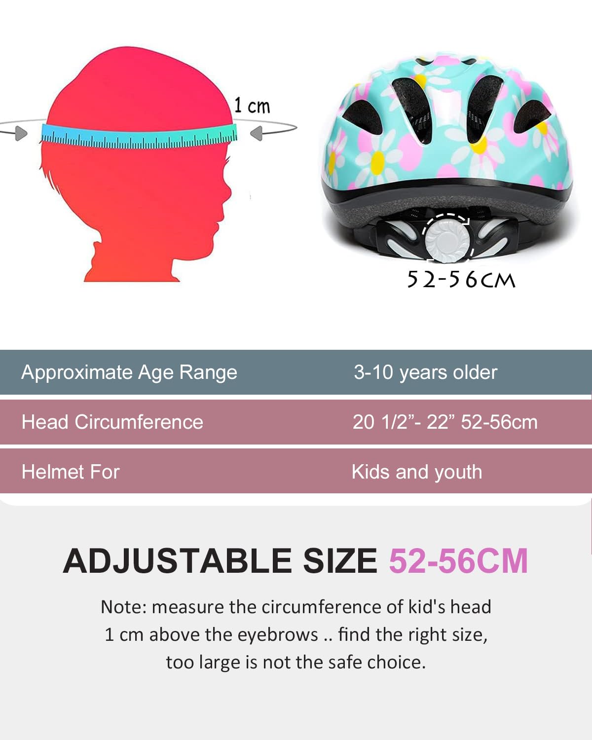 Girl Helmet for Bike,Kids Bike Pink Helmet for Girls Approximately Ages 3-10 Years Adjuastable and Multi-Sport, from Toddler to Kids CPSC Certicated