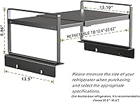 Vista 2 de Adjustable Fridge Top Storage Rack,12.4"-23.62" Expandable Organizer Shelf,Refrigerator Storage, Anti-Slip,L-Shaped Design,Space Saver for