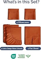 Vista 406 de Extra Deep Pocket Split King Sheets - 5 Piece Breathable & Cooling Bed Sheets - Hotel Luxury Bed Sheet Set - Soft, Wrinkle Free & Comfy - Easily