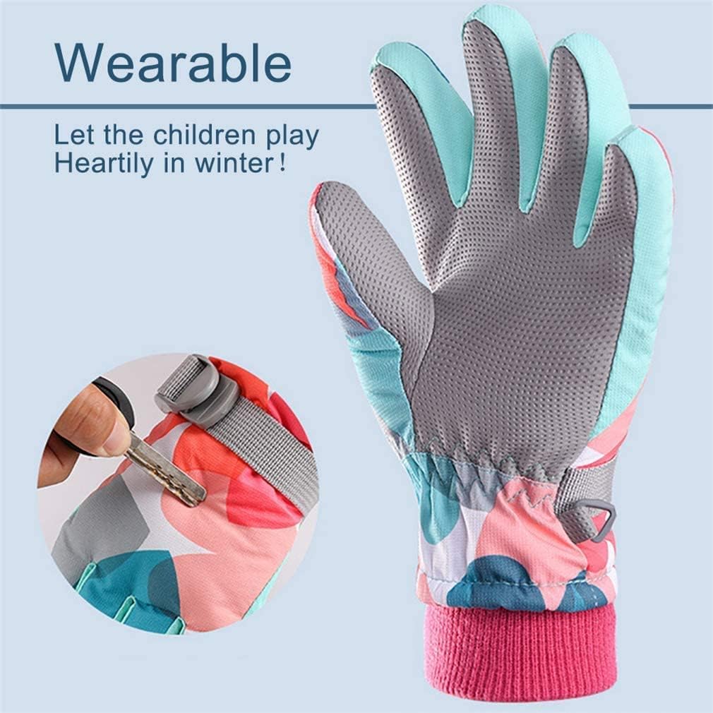 EDIACE Ski Gloves Winter Warmest Waterproof Breathable Cycling Mittens for 5-12 Years Old Kids Boys Girls Snow, Skiing, Snowboarding