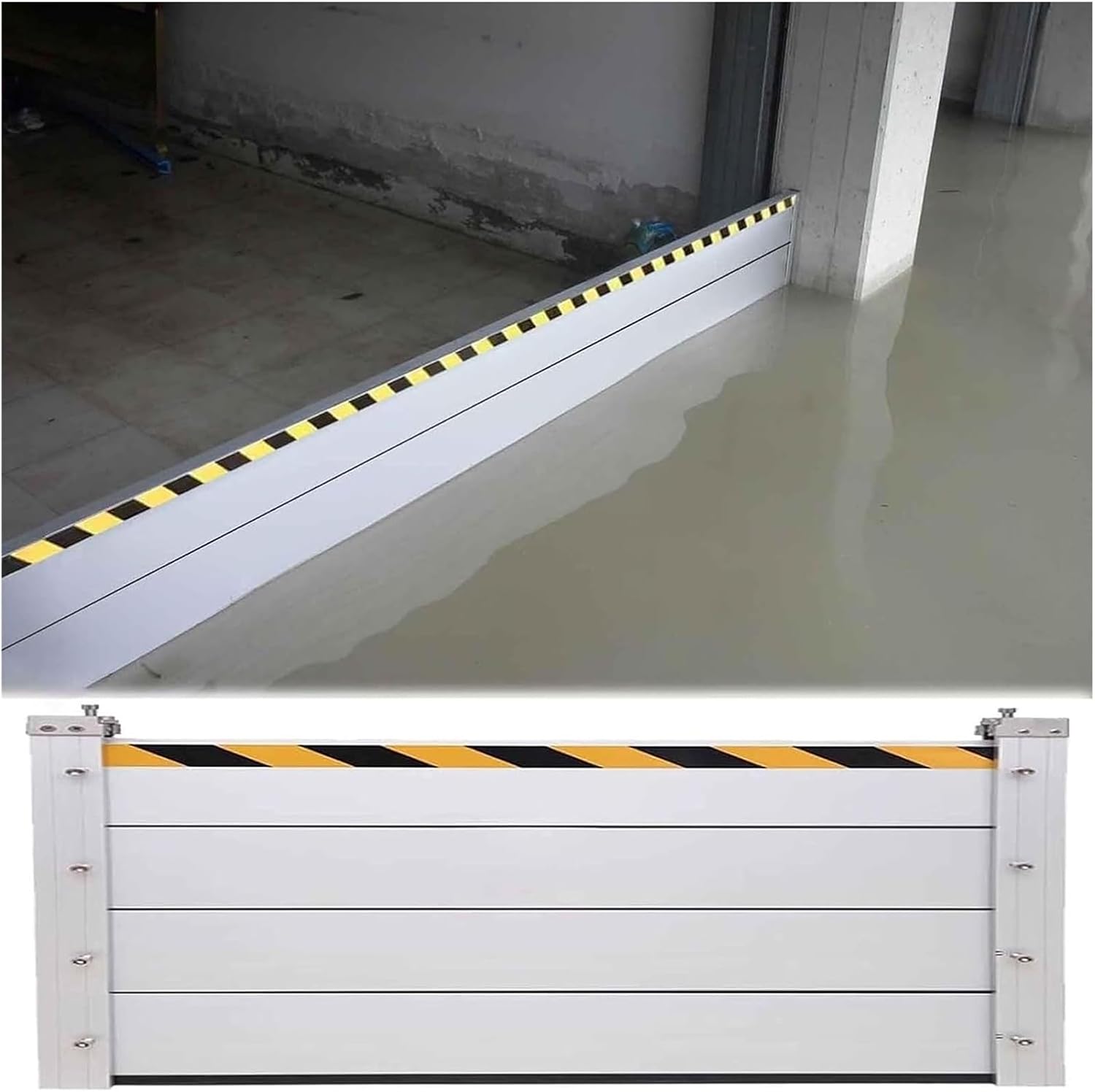 Aluminum Flood Barriers for Home Reusable - Heavy Duty Flooding Control Baffle 2 3 4 5 6 7 8 Ft Long - Front Door/Yard/Basement Water Barriers(Color:H80cm,Size:L 7ft(214cm))