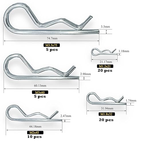 Miniatura 2 de Yoliko 60 piezas de clips de pasador de enganche, clips R, pasadores de retención, pasadores de chaveta de tractor, surtido de pasadores horquilla,