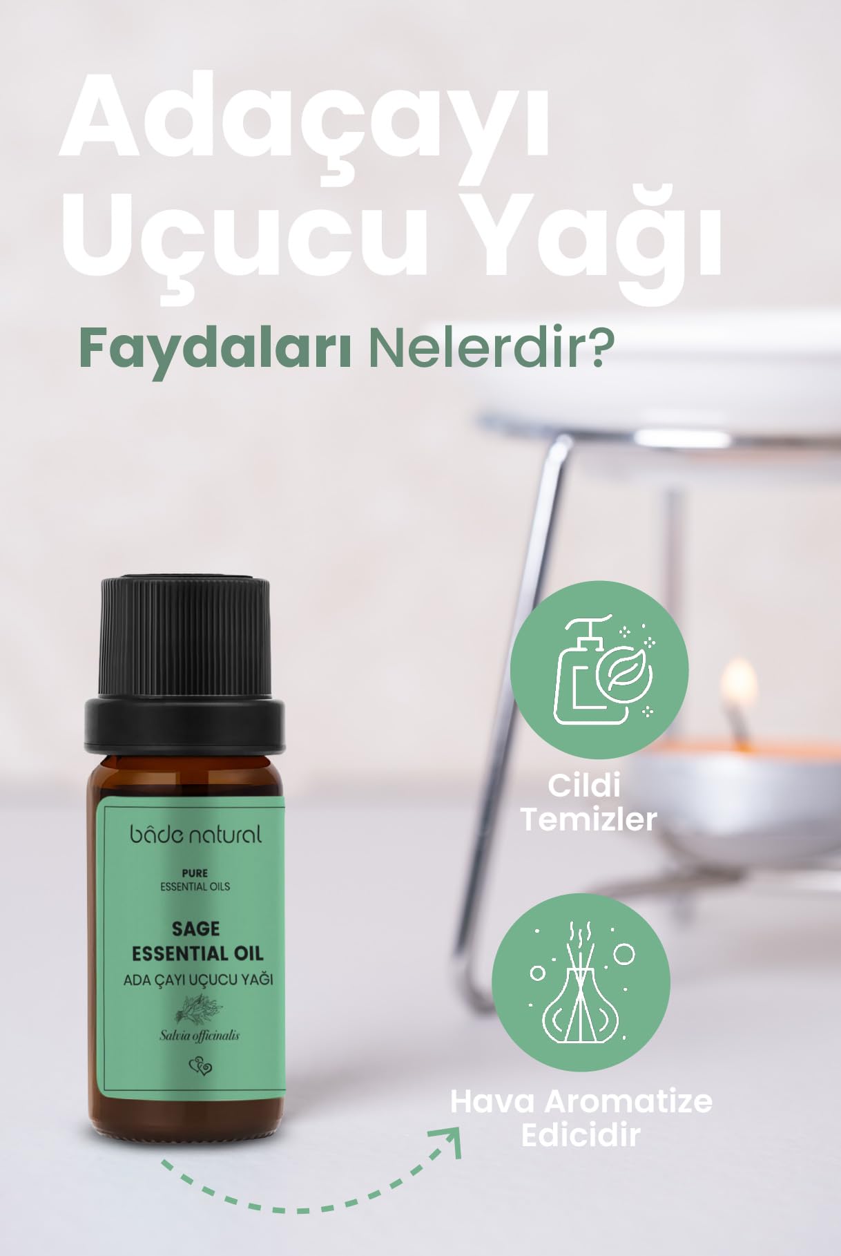 Bade Natural Adaçayı Uçucu Yağı 1 Paket (1 X 10 Ml)