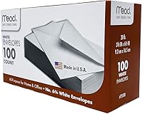 Vista 1 de Sobres de 6 3/4 pulgadas de largo, color blanco, caja de 100