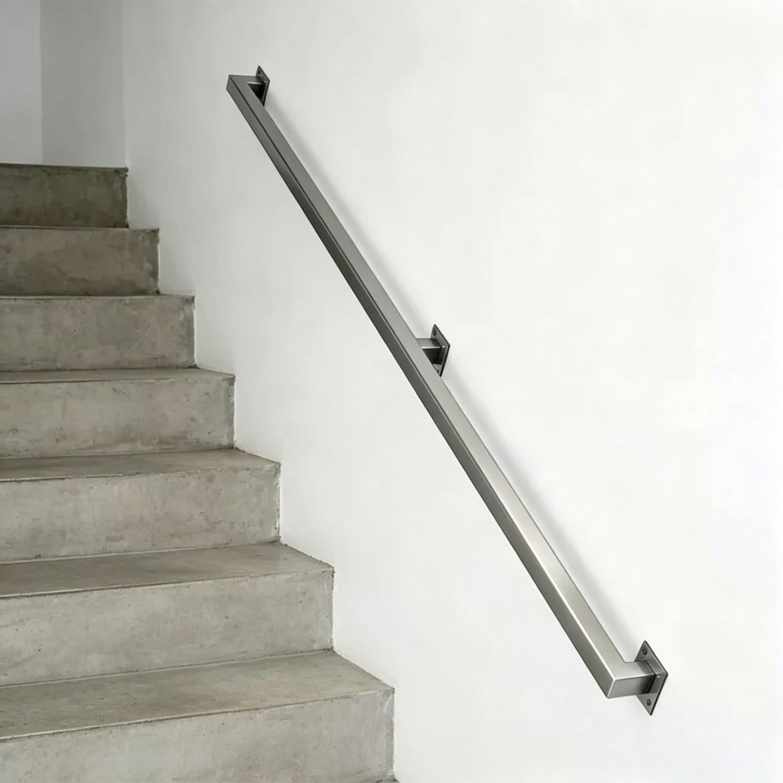 Stainless Steel Stair Handrail for Walls｜Industrial Stair Railings 1.5m 2m 300cm 5m 6m Staircase Grab Rail for Indoor Outdoor Hand Railing for Loft Corridor Grab Bar(11.5ft/350cm)