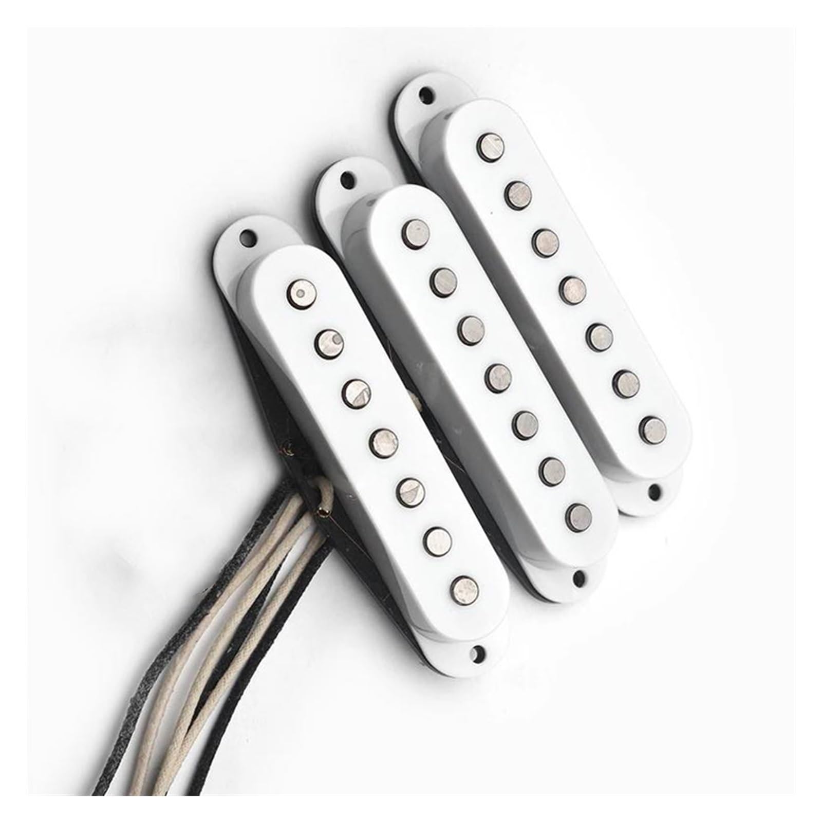 7 Strunowy Przetwornik Alnico 5 Do Gitary Elektrycznej Dla Początkujących 61.2 Mm Akcji Bk/biały Przetwornik Do Gitary Elektrycznej(White 1set)