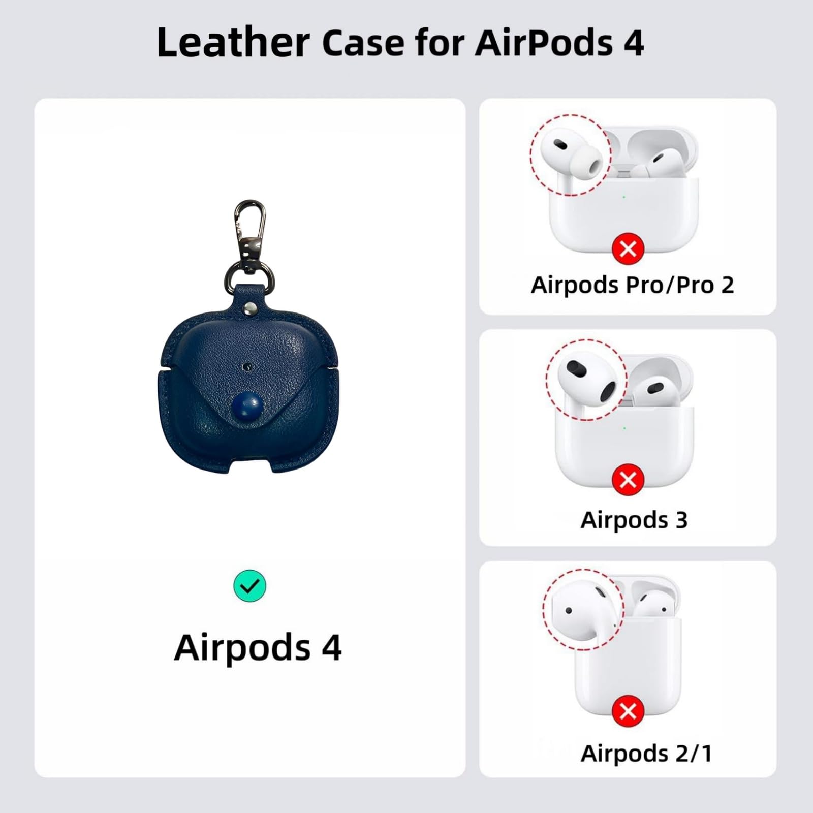 Amazon | [3イン1] TSVSXS レザーケース AirPods4 キーチェーン付き