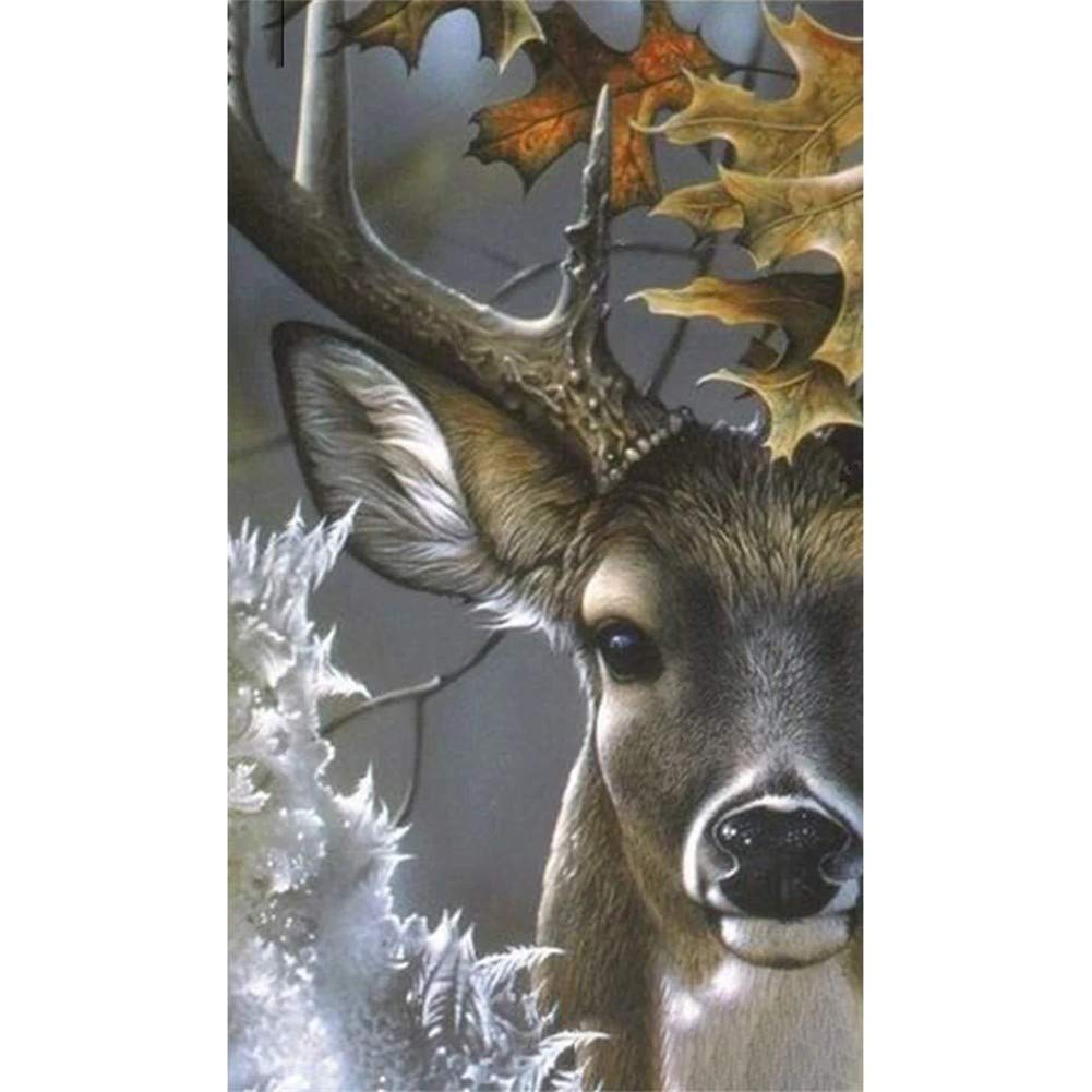 Kit peinture diamant 5D complet image cerf strass point de croix art mural salon 60x80