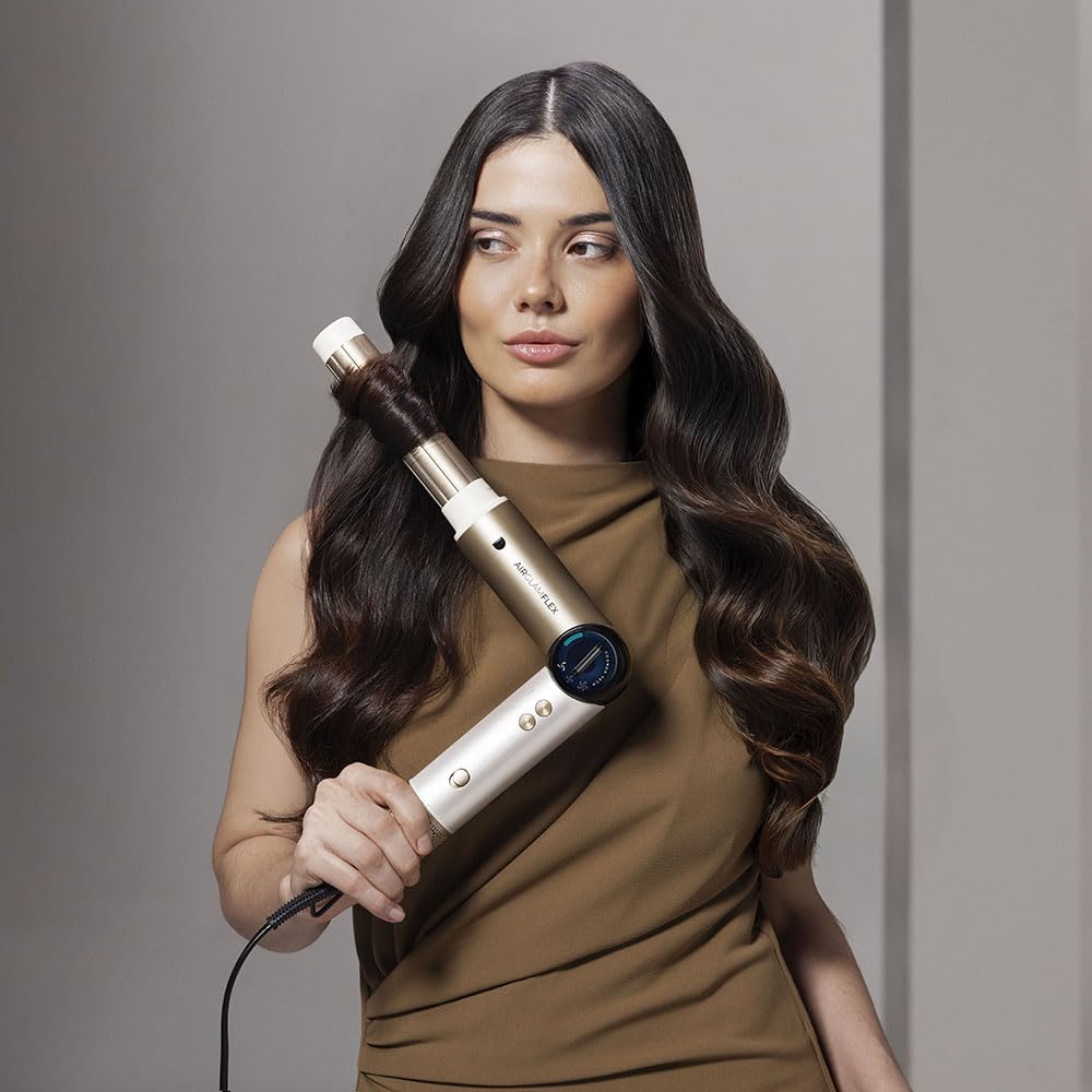 Cecotec Wielofunkcyjny styl do modelowania włosów, 14 głowic AirGlam 14 w 1, Flex szampański, 1400 W, ekran, technologia Coanda, silnik bezszczotkowy, funkcja obrotowa i powłoka ceramiczna i
