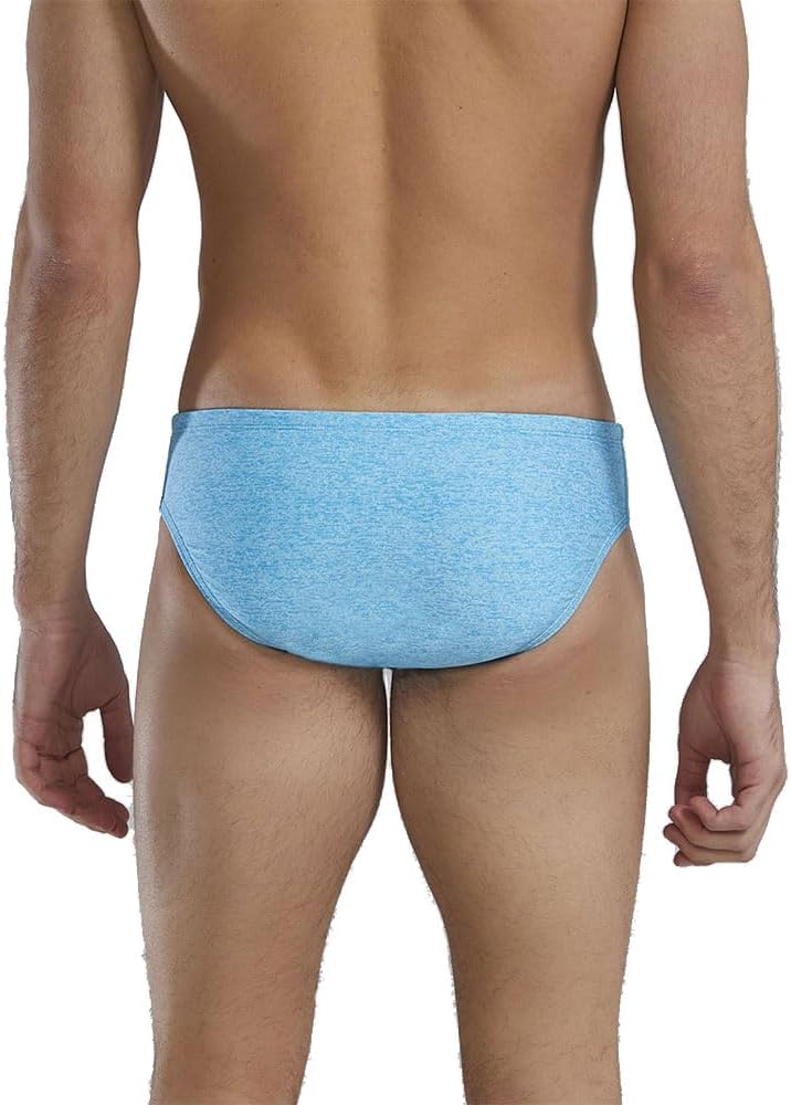 TYR Men's Durafast Elite Racer Brief Swimsuit, Light Blue/Aqua, 34