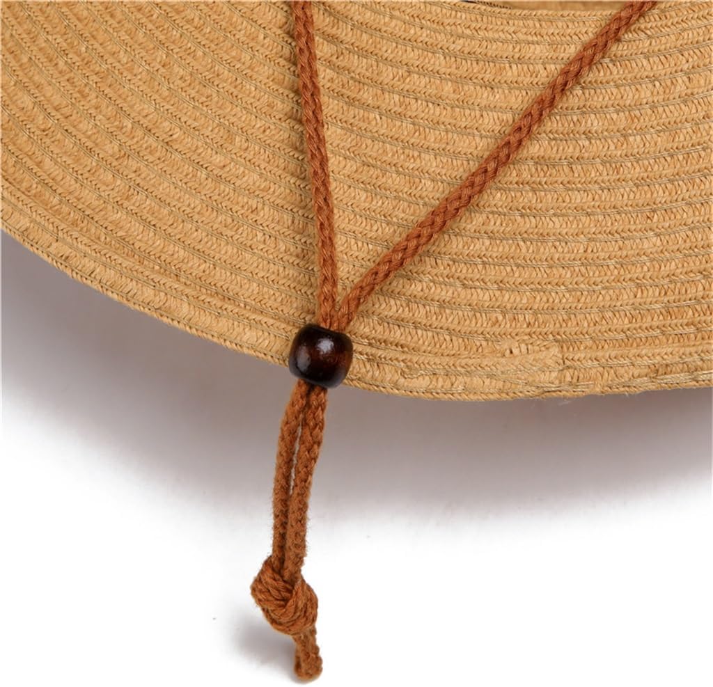Big Brim Sun Shading Grass Hat for Men, Outdoor Foldable Sun Hat, Large Brim Cowboy Fishing Hat