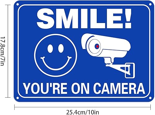 Miniatura 9 de Letrero de video vigilancia de aluminio libre de óxido, letreros de seguridad para exteriores, 10 x 7 pulgadas, impresión UV, señal de advertencia