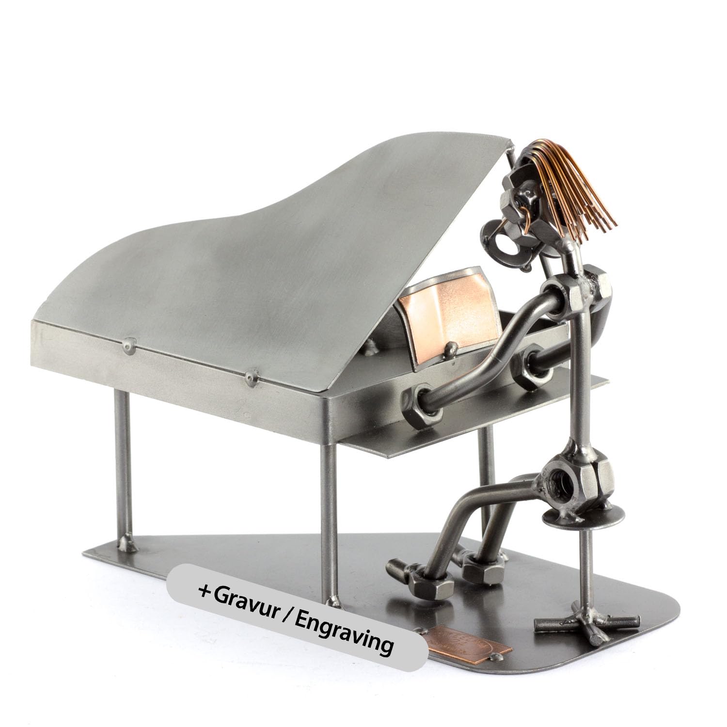 Steelman24 I Nuts and bolts sculpture Grand Piano With Personal Engraving I Handmade ornaments I I Metal figurine