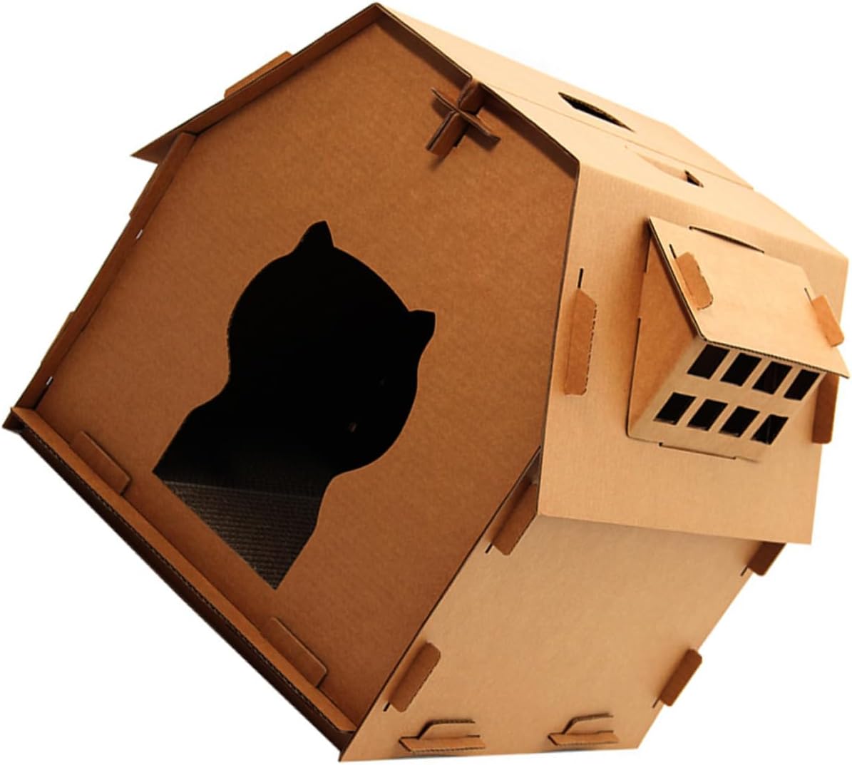 Corrugated Paper Cat House Scratching Board Durable Cardboard Kitten Scratcher for Healthy Claw Maintenance and Private Lounging Space