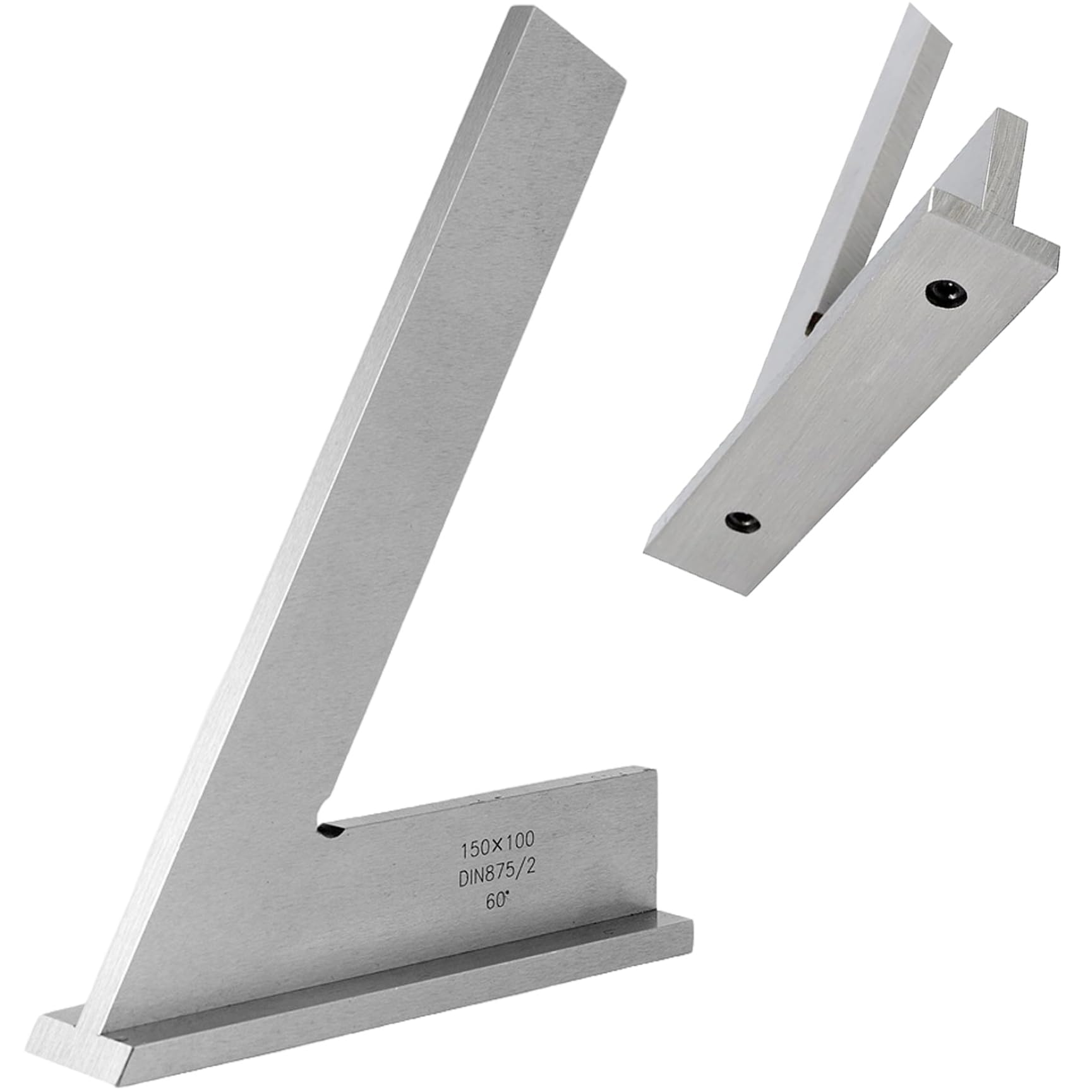 Règle de machiniste carré de machiniste précision à 45 degrés avec base stable règle d'angle standard en acier inoxydable 6 x 4 pouces argent