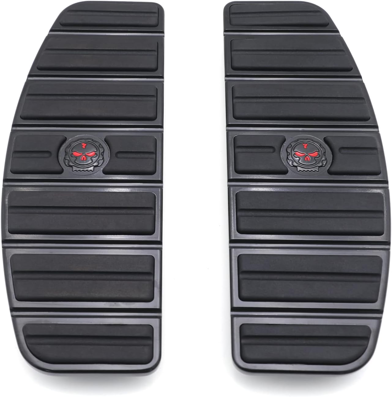 HTTMT- Black Skull Rider Footboard Insert Kit Traditional D Compatible with 87-15 TOURING 86-15 SOFTAIL [P/N: MT216-068-BK-XIN]