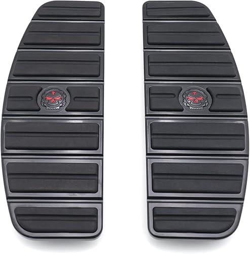 HTTMT - Kit de inserción de estribo de cráneo negro tradicional D compatible con 87-15 TOURING 86-15 SOFTAIL PN MT216-068-BK-XIN