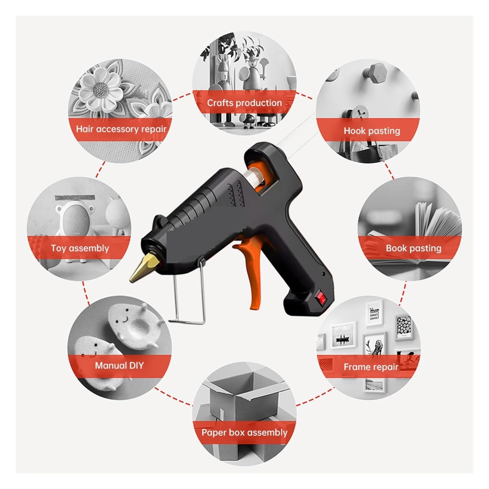 Pistola per colla a caldo, 150 W Gun Di Colla A Caldo Grado Industriale Fai Da Te 180 ℃ Strumenti Riparazione Elettrica Fatti A Mano Domestici A